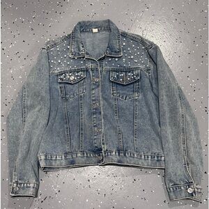 Lately worn jacket with beating on top large size